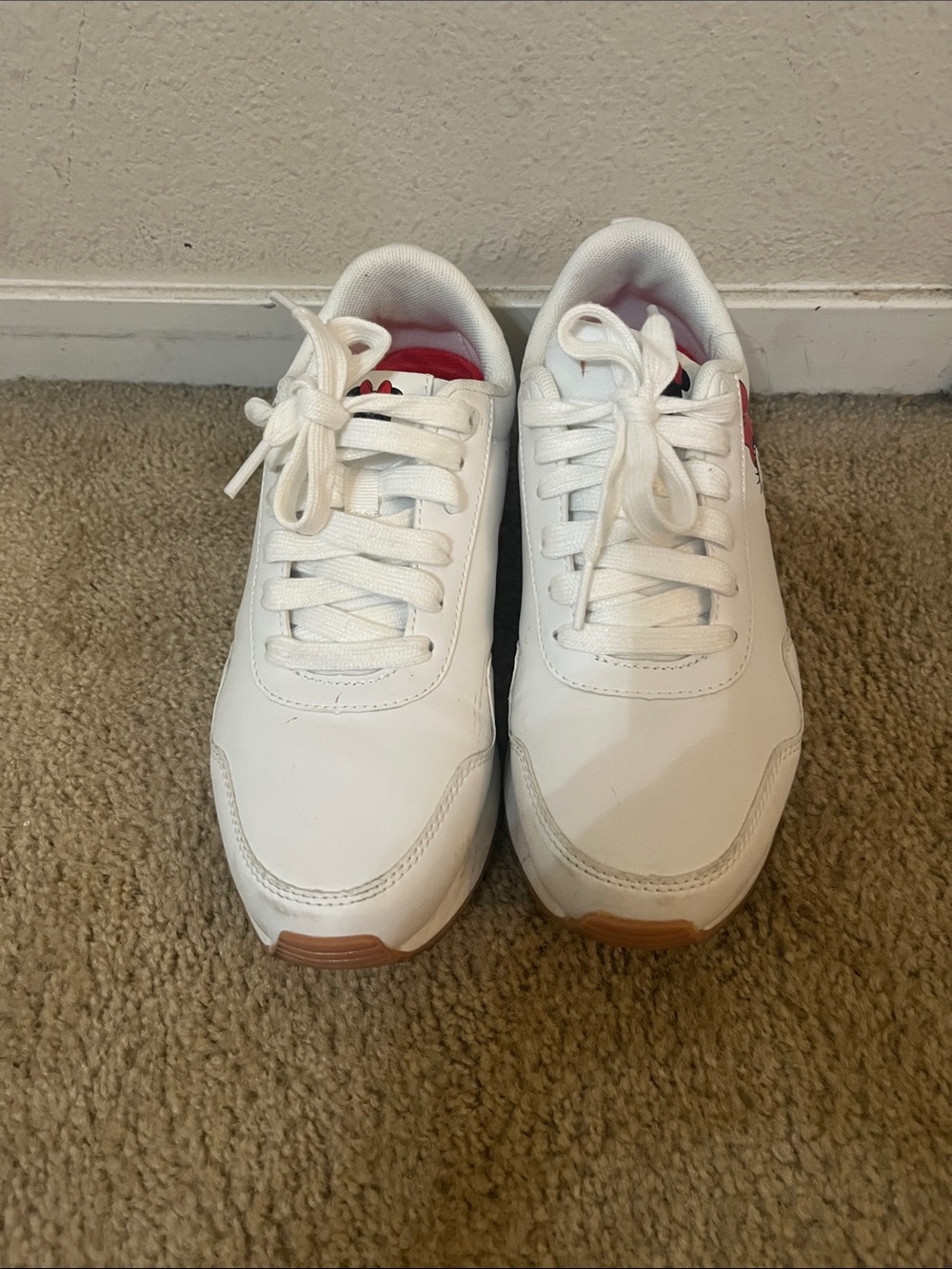 Disney White Sneakers with Red Accents